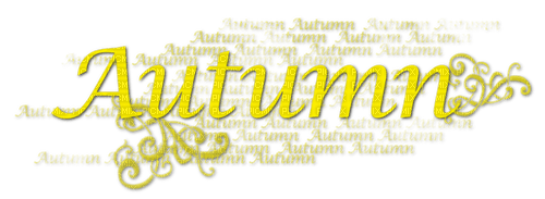 Autumn.Text.Yellow - PNG gratuit