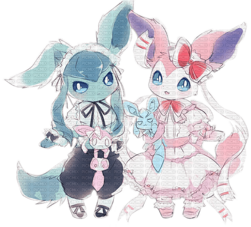 sylveon & glaceon - Free PNG