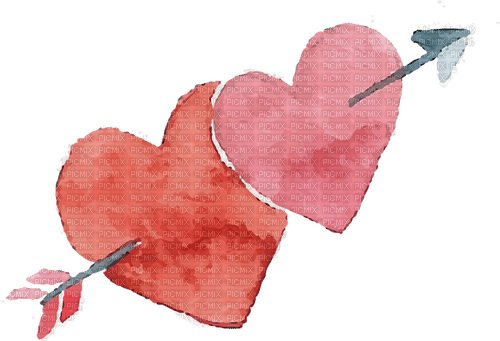 watercolor hearts Bb2 - Free PNG