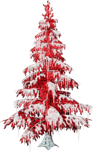 Winter.Tree.Red.White - Free PNG