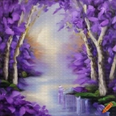 Purple Nature Scene - nemokama png