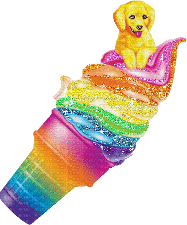 glitter ice cream dog rainbow - Darmowy animowany GIF