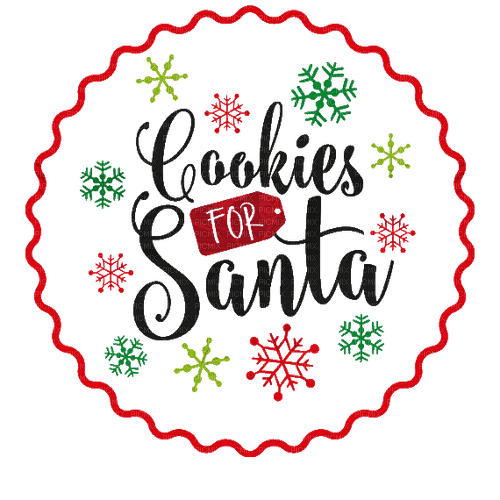 Christmas Text Cookies Santa Claus - Bogusia - Free PNG