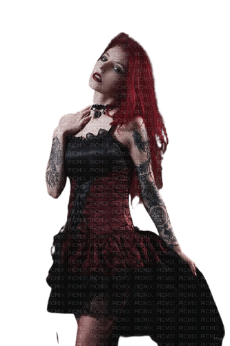 gothic woman dark black  3 - png gratis