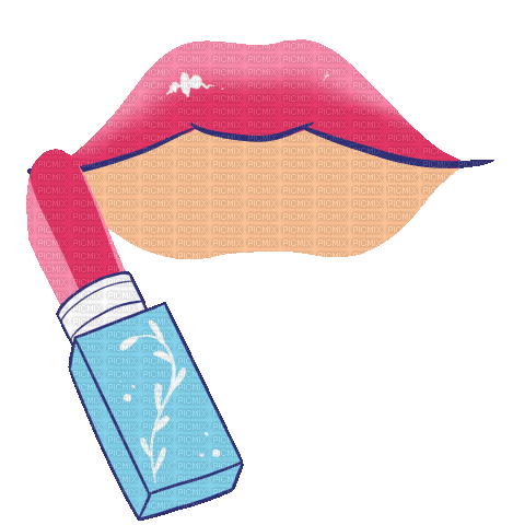 Pink Lipstick Lips - Besplatni animirani GIF