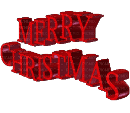 merry christmas text red animated
