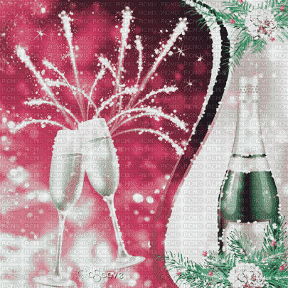soave background animated new year  glass bottle - 無料のアニメーション GIF