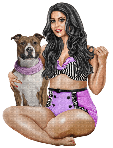 Woman, Summer, bikini, dog. Leila - besplatni png