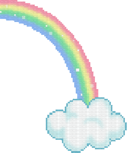 rainbow with cloud - GIF animado grátis