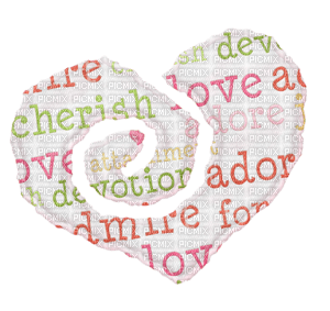 Coeur Blanc Rose Vert Texte Amour:) - 無料png