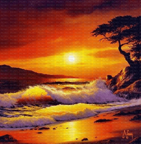 Rena Sonnenuntergang Meer Hintergrund - gratis png