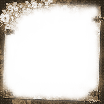 soave frame vintage flowers sepia - δωρεάν png