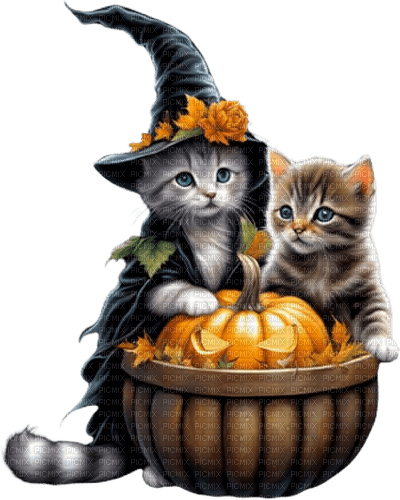 loly33 chat automne halloween - kostenlos png