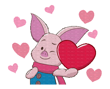 Piglet Love You - GIF animado grátis