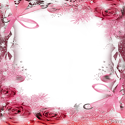 soave frame christmas year winter flowers rose bow - bezmaksas png