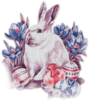 SOAVE EASTER ANIMALS vintage  pink blue - δωρεάν png