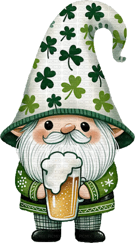 sm3 green gnome animated beer gif  cute - GIF animado gratis