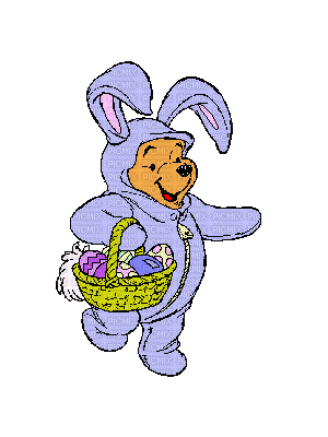 Easter - Winnie The Pooh Bunny - Free animated GIF