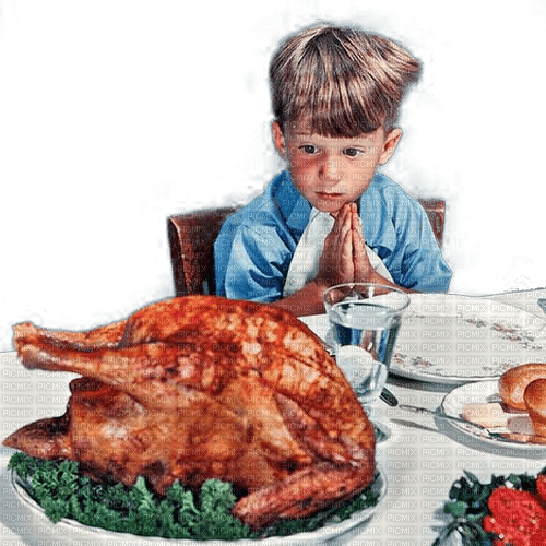 Thanksgiving.Child.Table.prier.Victoriabea - PNG gratuit