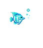 blue fish and mermaid - Gratis animeret GIF