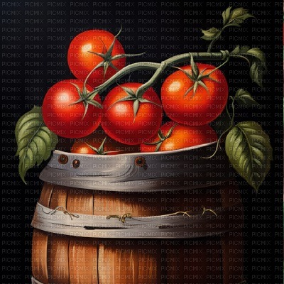 Tomatoes in Barrel - Free PNG