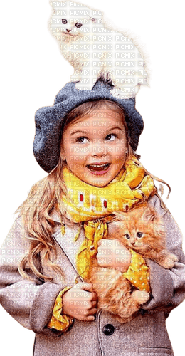 loly33 enfant chat automne - gratis png