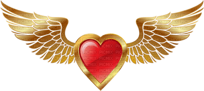 Kaz_Creations Heart Hearts Love Valentine Valentines Wings - png ฟรี