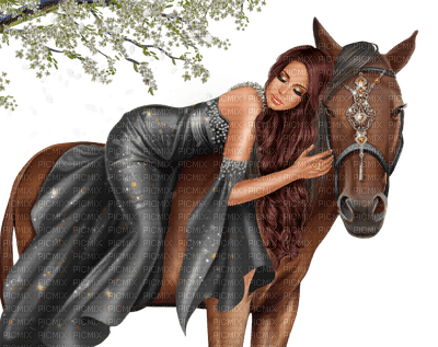 woman with horse bp - безплатен png