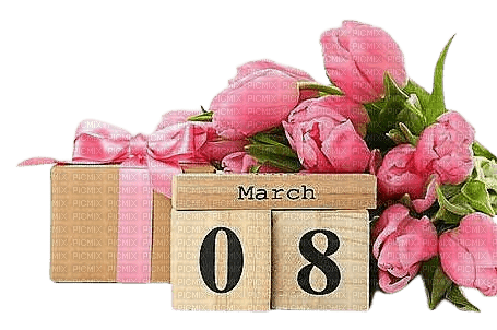 8 March.Pink Tulips.Flowers.Victoriabea - фрее пнг