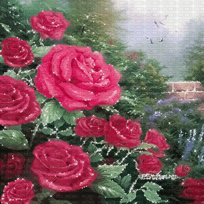soave background animated flowers vintage rose - Animovaný GIF zadarmo