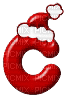 Kathleen Reynolds Alphabets Colours Santa Hat Letter C - Free animated GIF