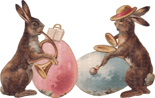 Vintage.Easter.Pâques.Rabbits.Victoriabea - PNG gratuit