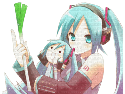 Hatsune Miku et sa poupée - Free PNG