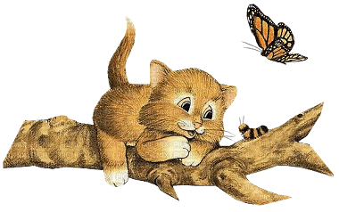 dolceluna spring cat vintage deco butterfly - Free PNG