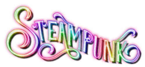 Steampunk.Neon.Text.Rainbow - By KittyKatLuv65 - gratis png