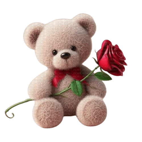 teddybear/rose - bezmaksas png