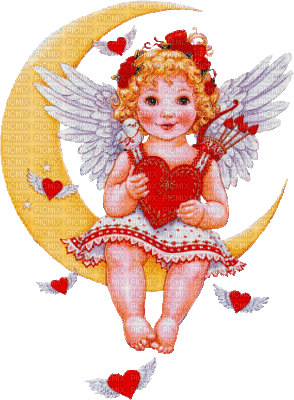angel ange engel moon gif coeur - Gratis animerad GIF