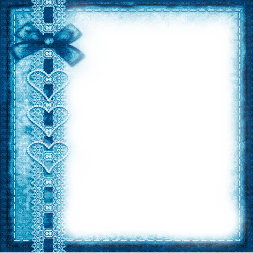 Blue Bow and Pearls Frame - By KittyKatLuv65 - zdarma png