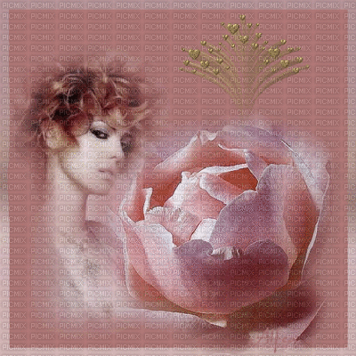 femme à la rose - Nemokamas animacinis gif