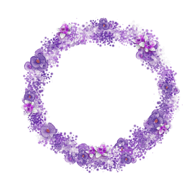 Kaz_Creations Deco Circle Flowers Frame - PNG gratuit