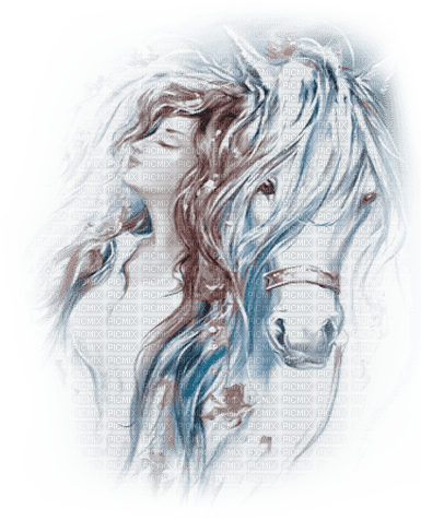 soave woman horse autumn blue brown - Free PNG