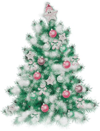 soave deco christmas tree   pink green - 免费PNG