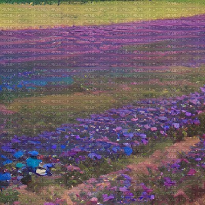 Purple Flower Field - nemokama png