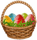 Kaz_Creations Easter Deco Eggs In Basket - kostenlos png