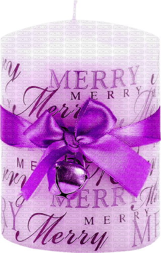 Christmas.Candle.White.Purple - darmowe png