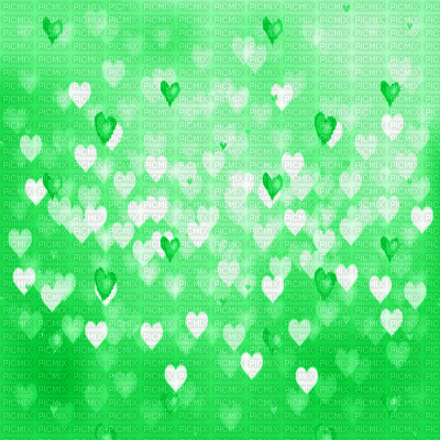Floating Hearts background~Green©Esme4eva2015 - Free animated GIF