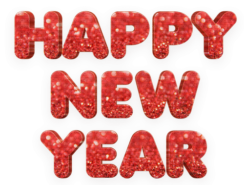 2024 happy new year text - безплатен png