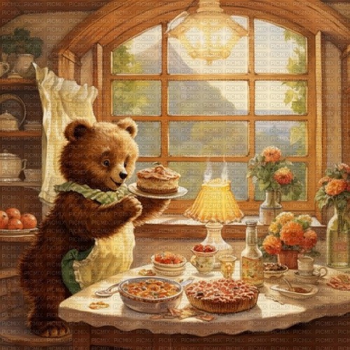 Bear baking cakes - δωρεάν png