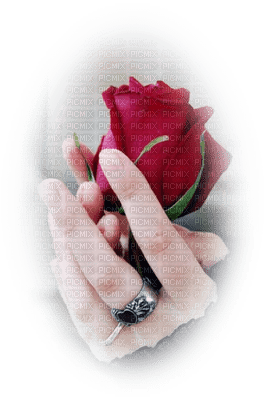 Kaz_Creations Hands Holding Flower - 無料png