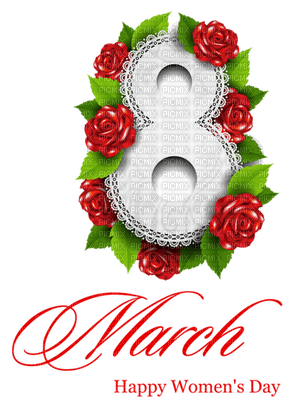 8 of march happy womens day text - kostenlos png